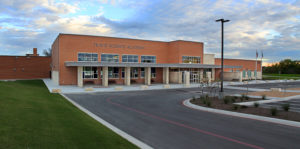 Travis Science Academy in Temple at dusk