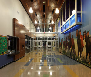 Travis Science Academy empty school entry way