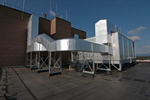 HVAC exterior roof on commercial building