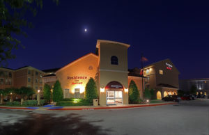 Residence Inn hotel exterior at night