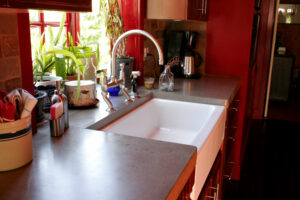 stained concrete kitchen countertop