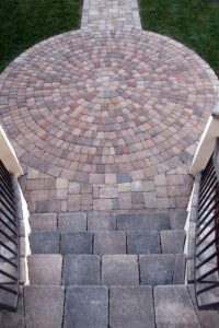 circular paved stone walkway